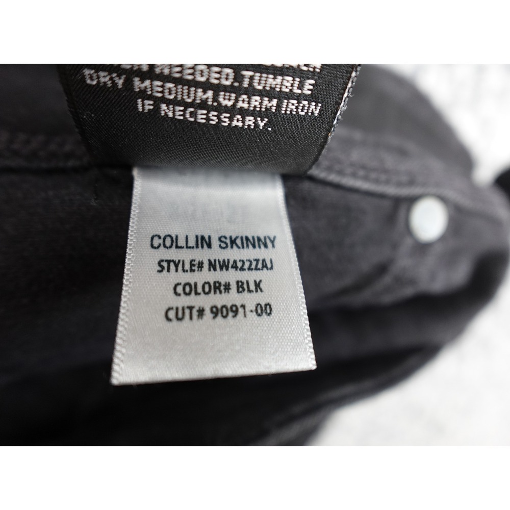 Hudson Collin Skinny Jeans Womens 27 Black Flap Pocket NW422ZAJ - Picture 10 of 13